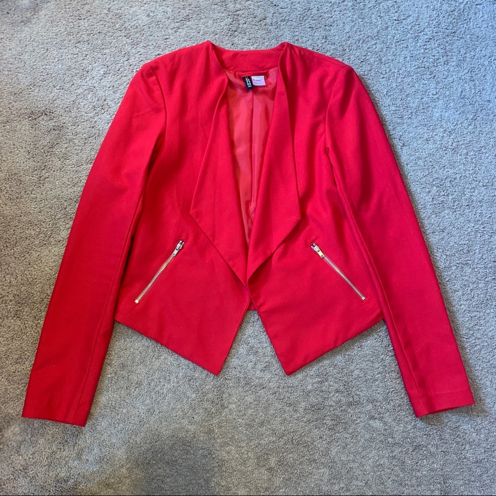 H&M Divided Red Statement Blazer